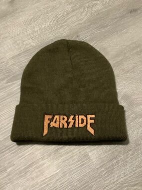 Farside Olive Green knit beanie hat